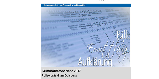 Statistikblatt mit Polizeilogo PP Duisburg